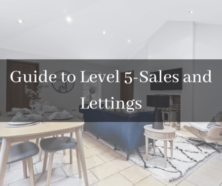 title page, Guide to Level 5, living room area of a luxurious house in the background