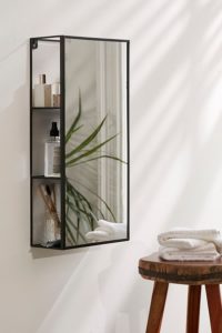 rectangular dual purpose mirror in a bathroom